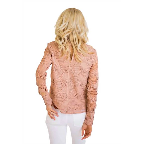 NEW KARLIE anna lace top in dusty pink - Picture 2 of 4